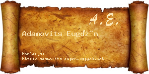 Adamovits Eugén névjegykártya